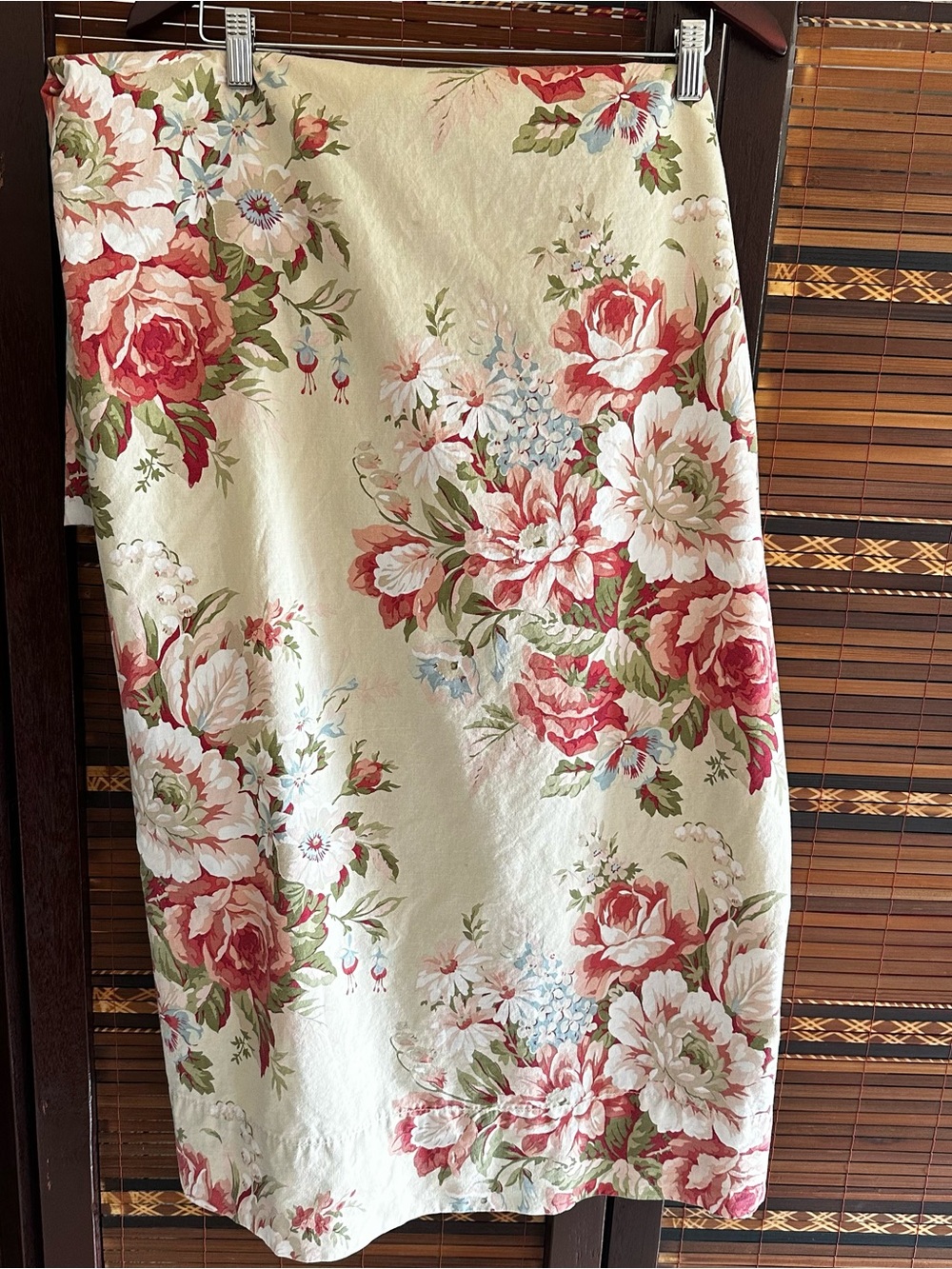 Vintage Ralph Lauren 'floral river sand' full/double flat sheet COTTAGECORE